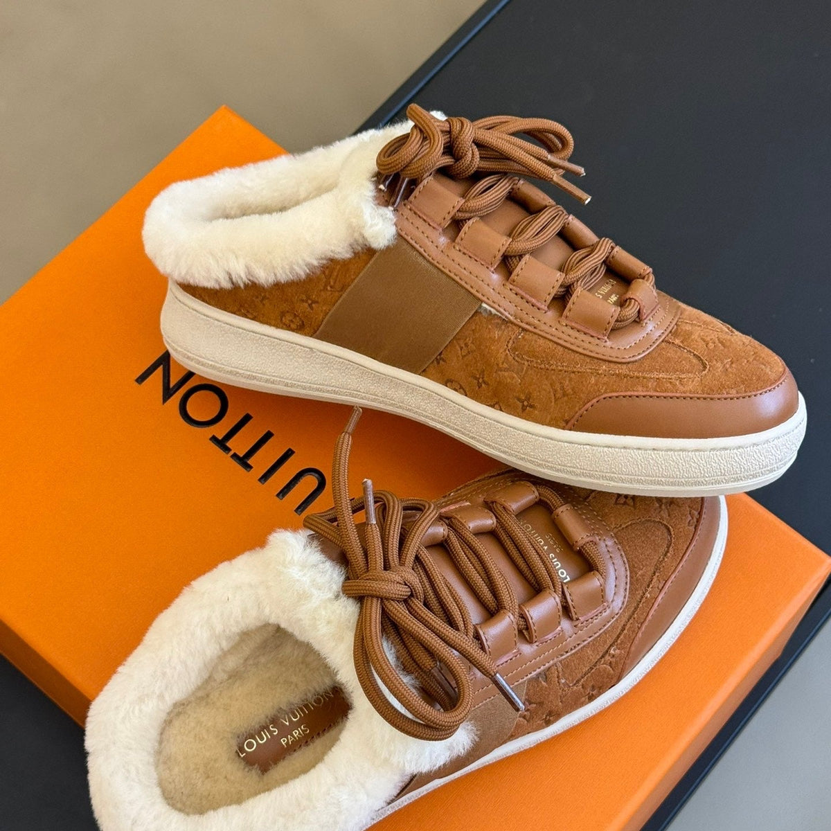 Louis Vuitton Shoes- Louis Vuitton Lou Open Back Sneakers Luxury Lifestyle Designer Footwear