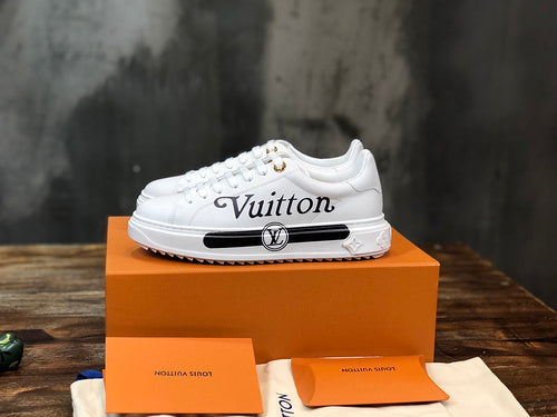 Louis Vuitton Grey Block Heel Pumps - Full Silhouette View