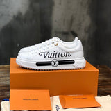 Louis Vuitton Grey Block Heel Pumps - Full Silhouette View