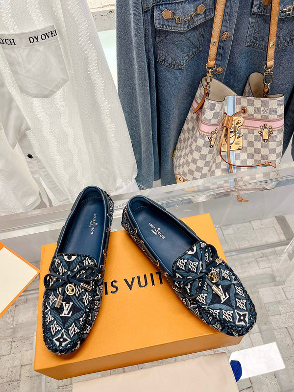 Louis Vuitton Black Classic Ballet Flats - Back View