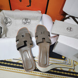 Hermès Nude Block Heel Sandals - Lifestyle Styling Shot