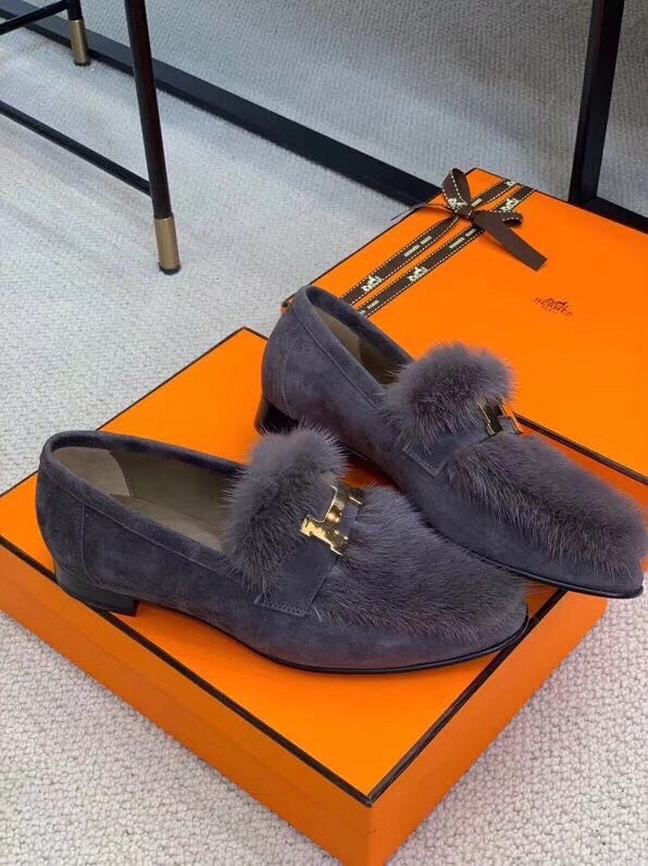 Hermes shoes Style 399 - close-up of handcrafted italian detailing (alternate angle)
