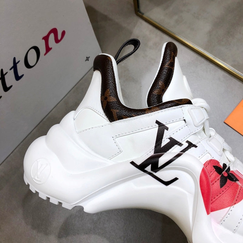 Louis Vuitton White Block Heel Pumps - Lifestyle Styling Shot