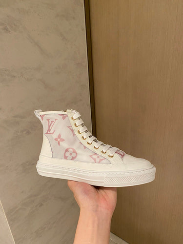 Louis Vuitton Burgundy Combat Boots - Front View