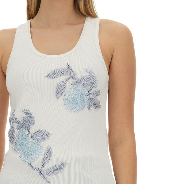 Bottega Veneta Tops? Bottega Veneta Women Embroidered Cotton Top Elegant Everyday Designer Top