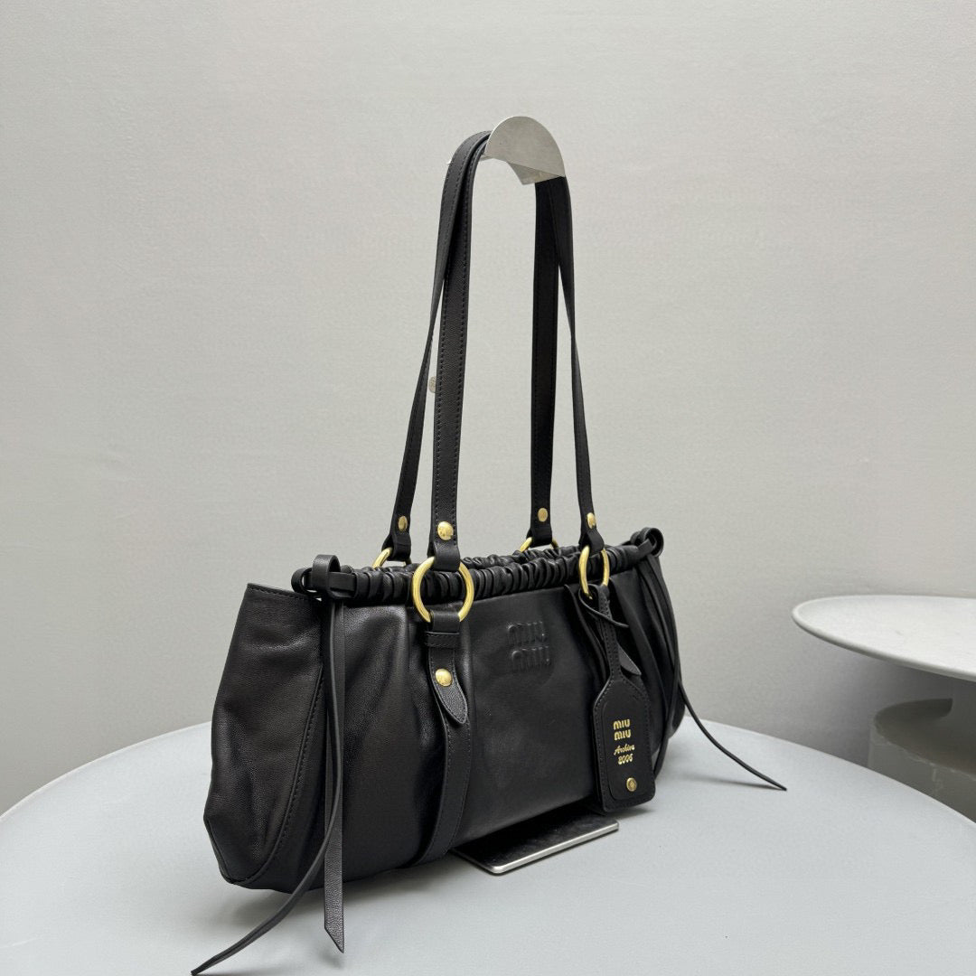 Bags- Miu M Nappa Leather Bag Elegant Everyday Designer Handbag