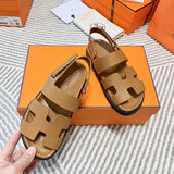 Hermès Black Block Heel Sandals - Sole Detail View