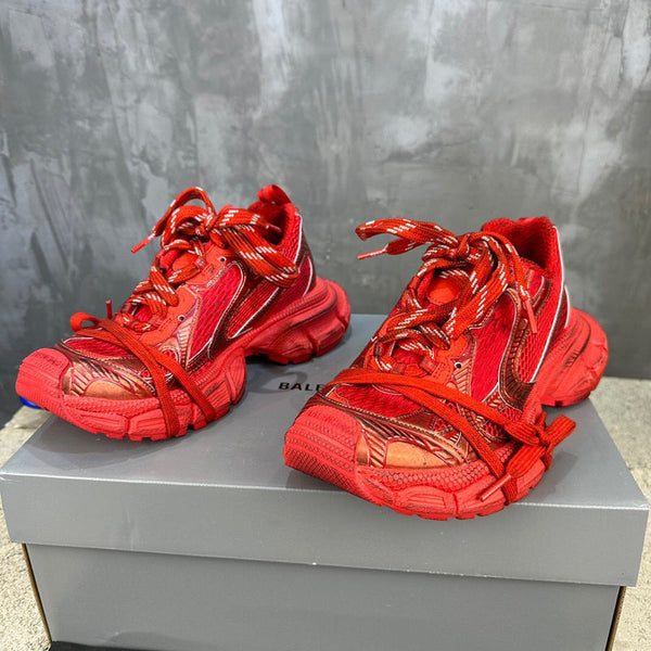 Balenciaga Red High-Top Sneakers - Sole Detail View