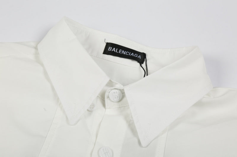 Close-up of Balenciaga t-shirt craftsmanship