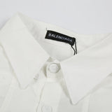 Close-up of Balenciaga t-shirt craftsmanship