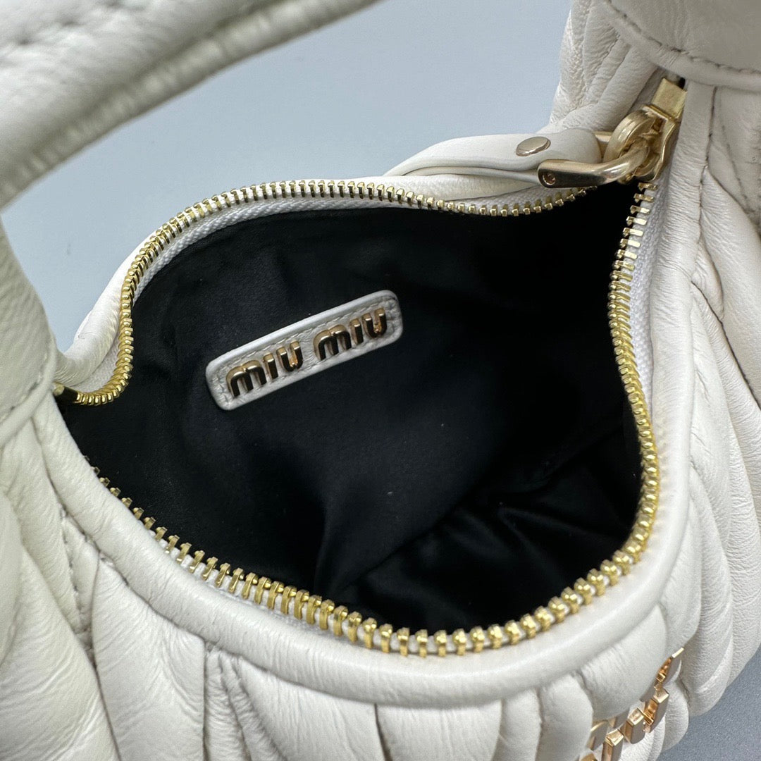 Bags- Miu M Wander Mini Hobo Bag Elegant Everyday Designer Handbag