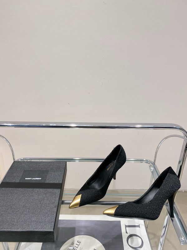 Close-up of Saint Laurent shoes craftsmanship