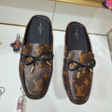 Louis Vuitton Tan Pointed-Toe Flats - Detail Shot of Craftsmanship