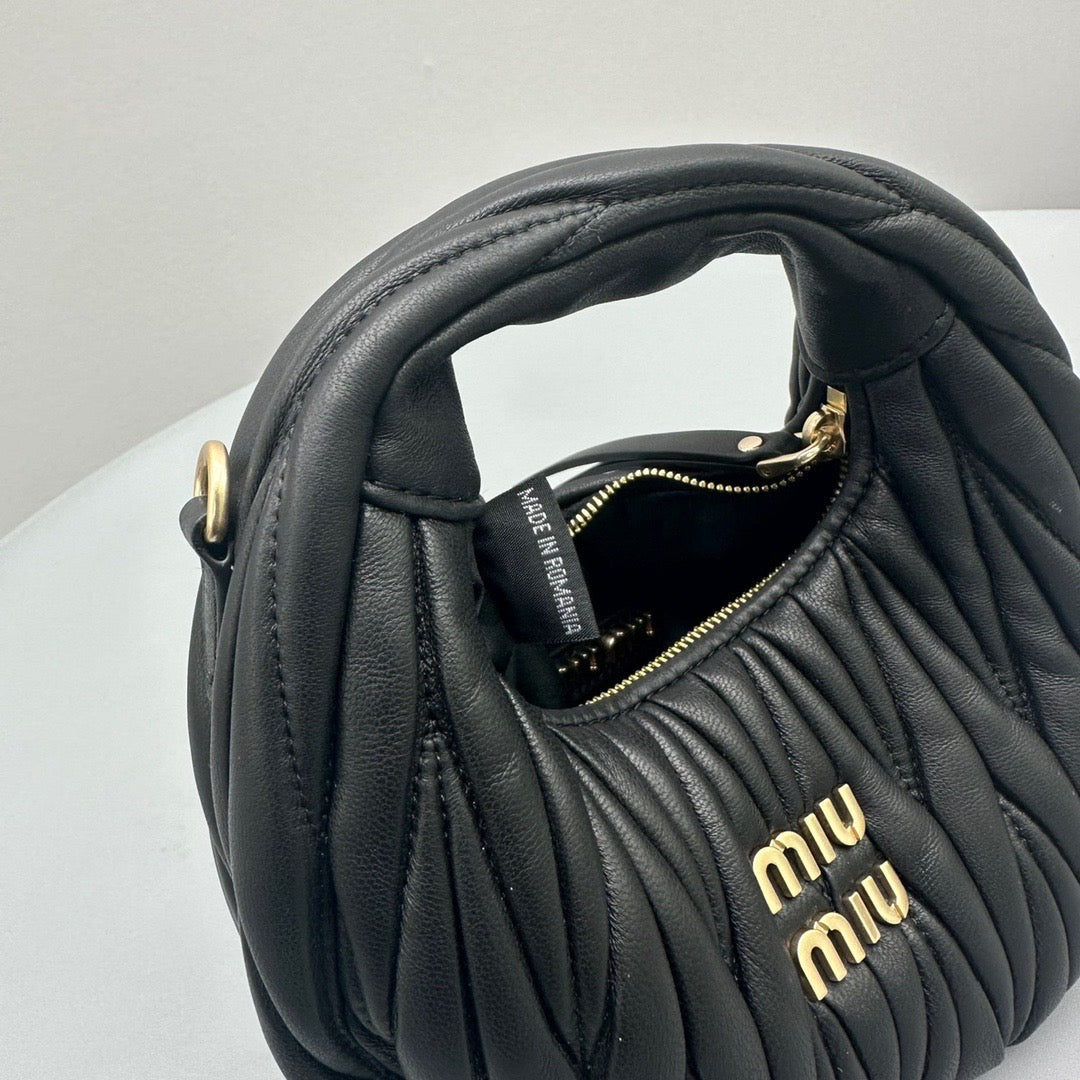 Bags- Miu M Wander Mini Hobo Bag Elegant Everyday Designer Handbag