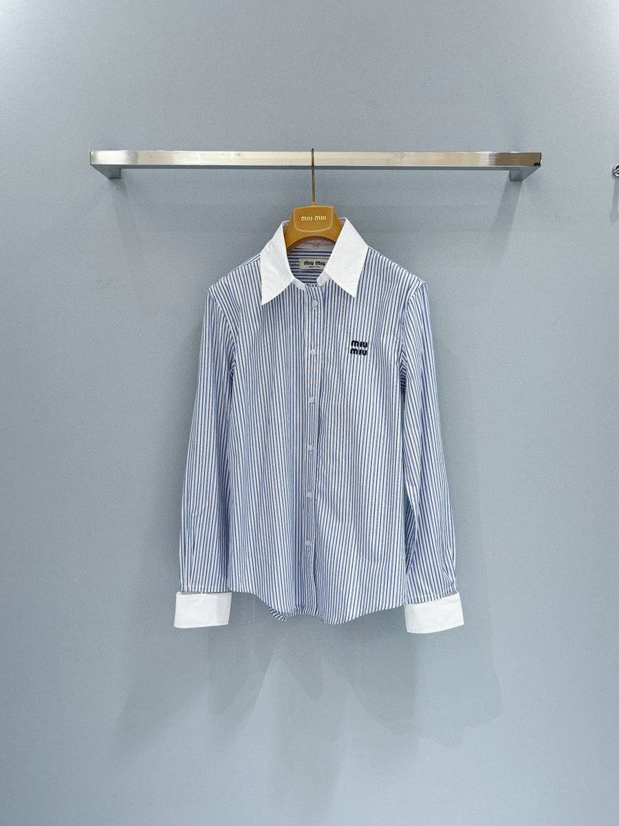 Tops- Miu M Shirt Elegant Everyday Designer Top