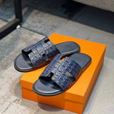 Hermès Grey Classic Ballet Flats - Full Silhouette View
