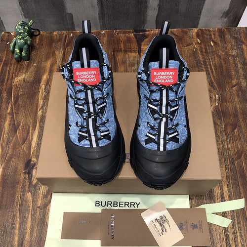 Burberry Grey Platform Heels - Full Silhouette View