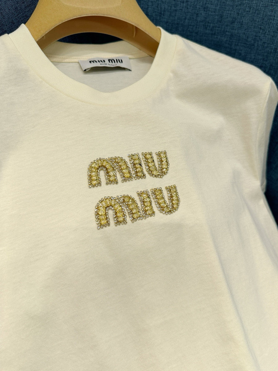 T-Shirts- Miu M T-shirt Premium Designer Cotton T-Shirt