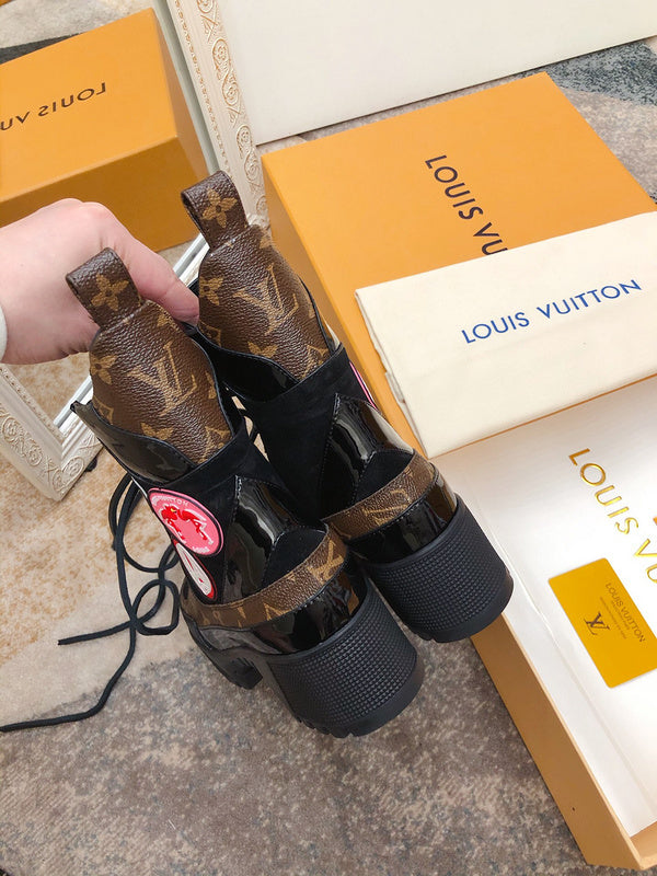 Close-up of Louis Vuitton shoes craftsmanship