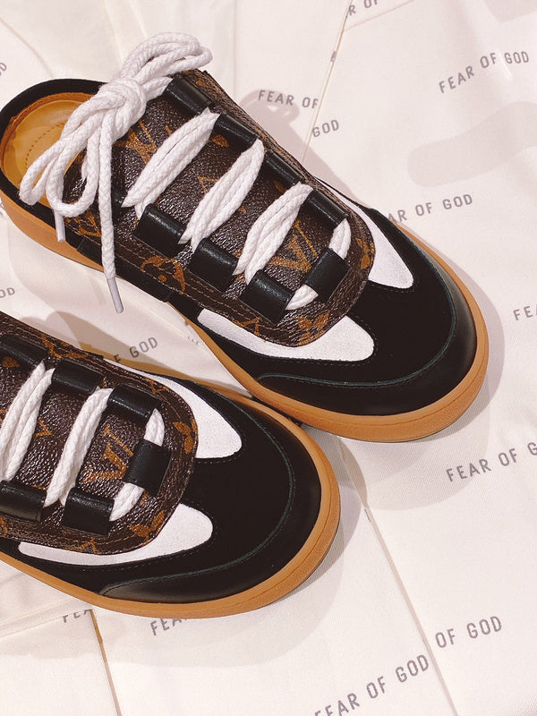 Louis Vuitton shoes Style 327 - front view, iconic logo design (alternate angle)