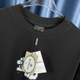 Close-up of Balenciaga t-shirt craftsmanship