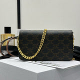 Front view of Celine Multipochette In Triomphe Canvas Bag premium cel multipochette in triomphe canvas bag