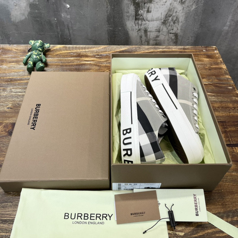 Burberry White High-Top Sneakers - Toe Detail View