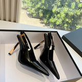 Close-up of Saint Laurent shoes craftsmanship