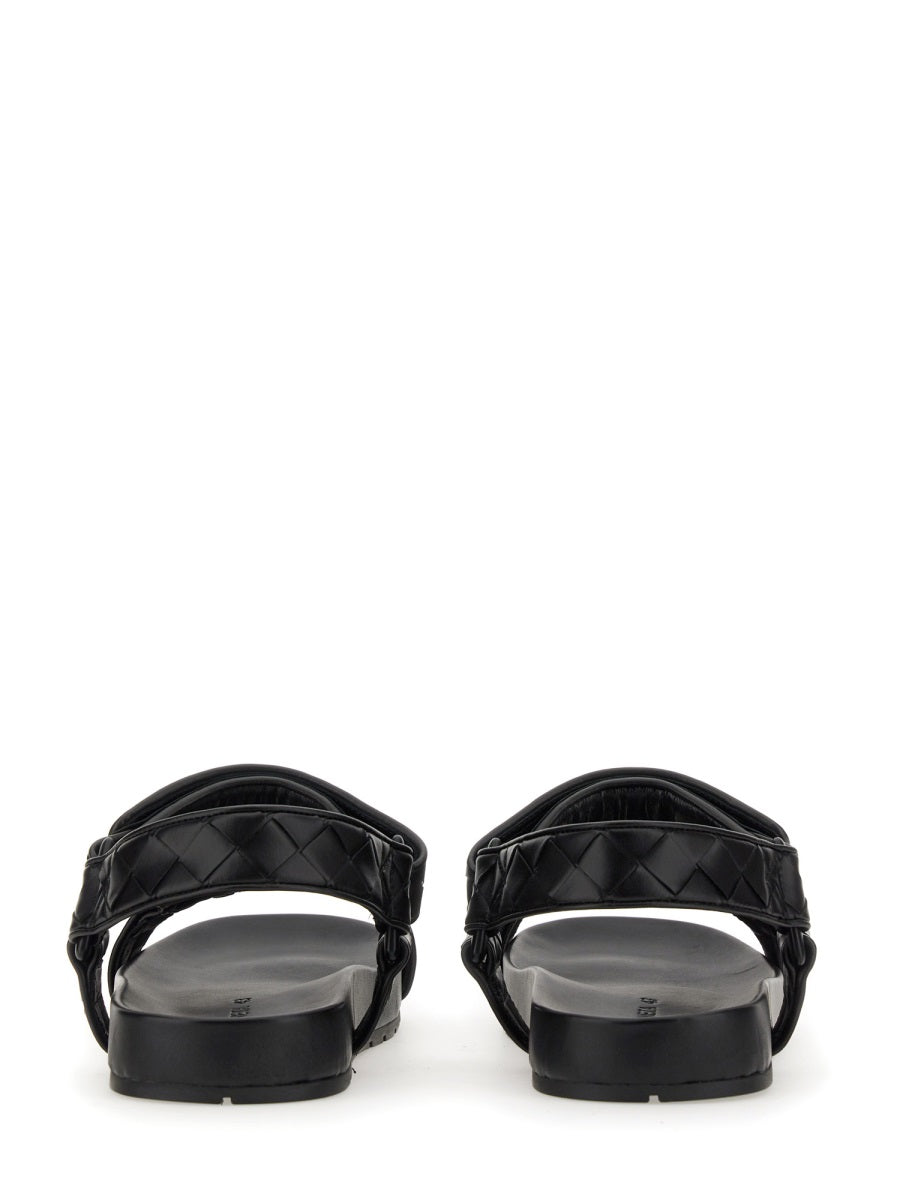 Bottega Veneta premium sandals detail and craftsmanship close-up