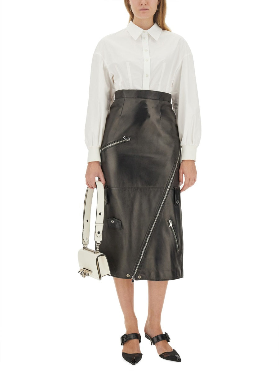 Alexander McQueen Skirts? Alexander Mcqueen Women Midi Skirt Elegant Designer Casual Skirt