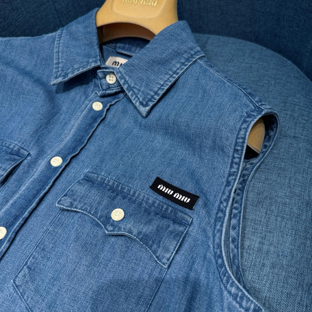 Tops- Miu M Denim Shirt Premium Designer Casual Top