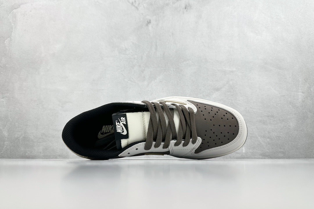 Jordan Shoes- Jordan Travis S x Jordan 1 Low Reverse Mocha Premium Designer Casual Shoes