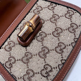 Front view of Gucci Bamboo 1947 Crystals Mini Bag premium mini bag