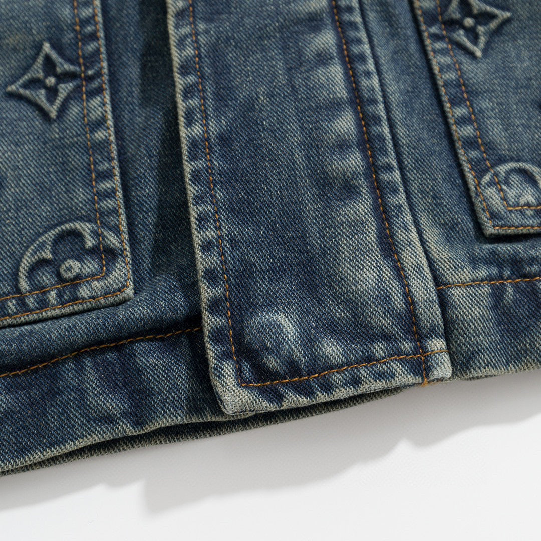 Louis Vuitton Jackets- Louis Vuitton Lou Denim Jacket Premium Casual Designer Jacket