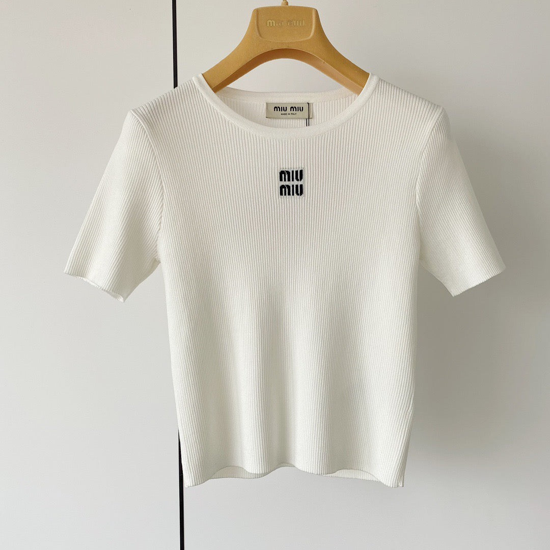 Tops- Miu M Top Elegant Everyday Designer Top