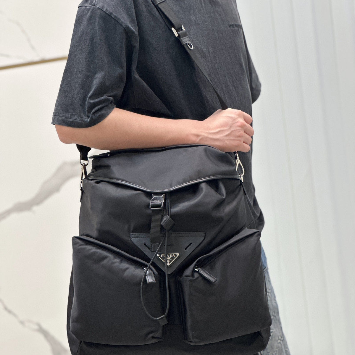 Bags- Pd Re-nylon Backpack Luxury Designer Leather Handbag