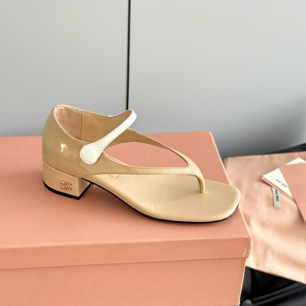 Shoes- Miu M Thong Sandals Premium Designer Casual Shoes