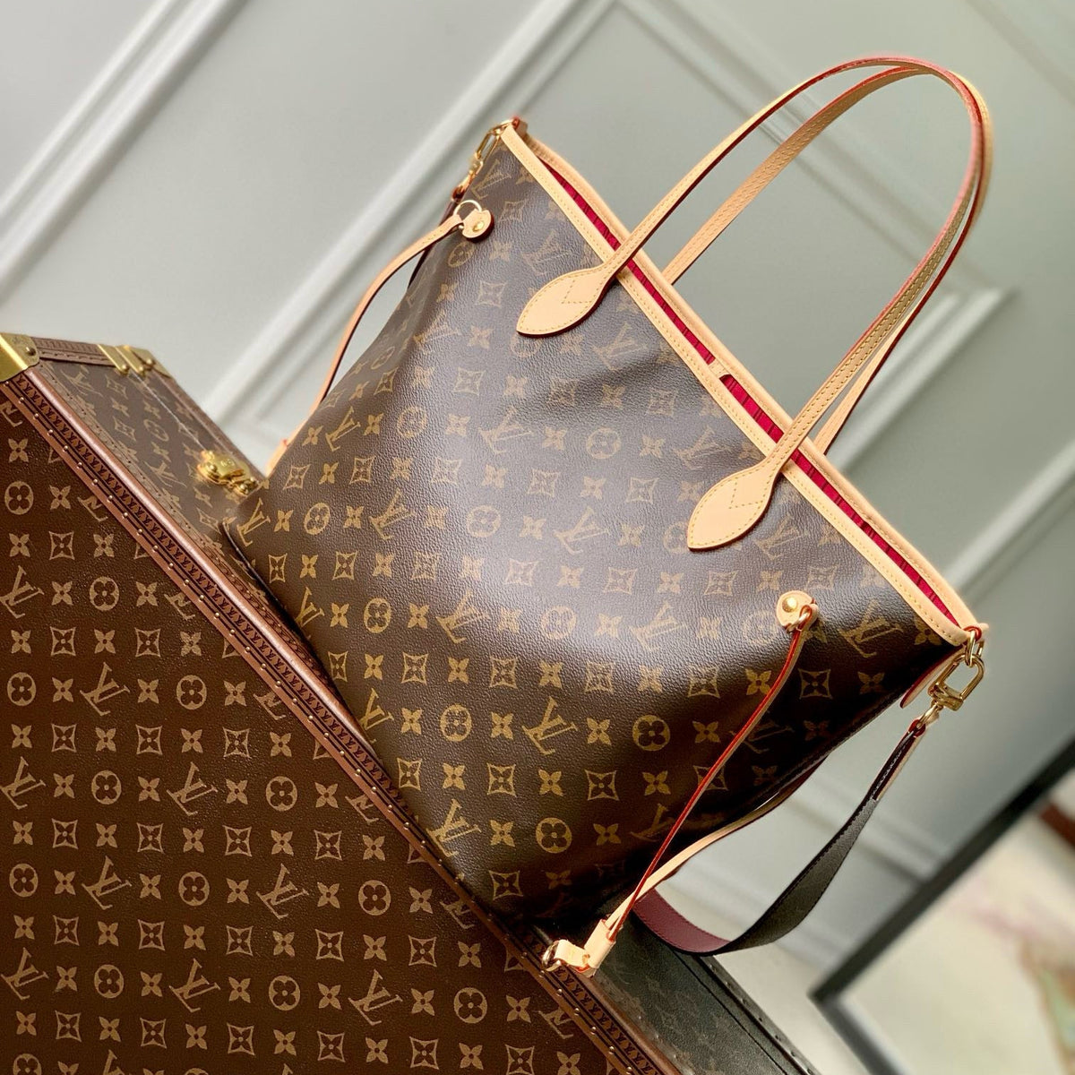 Louis Vuitton Bags- Louis Vuitton Lou Neverfull Inside Out Mm Tote Bag Elegant Everyday Designer Handbag