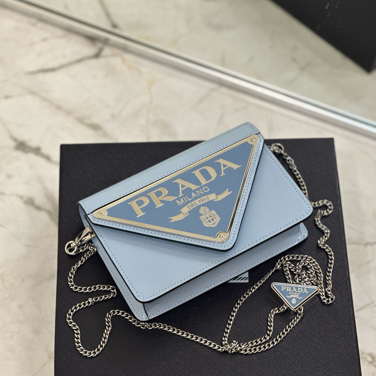 Bags- Pd Triangle Logo Buffed Shoulder Bag Luxury Designer Leather Handbag