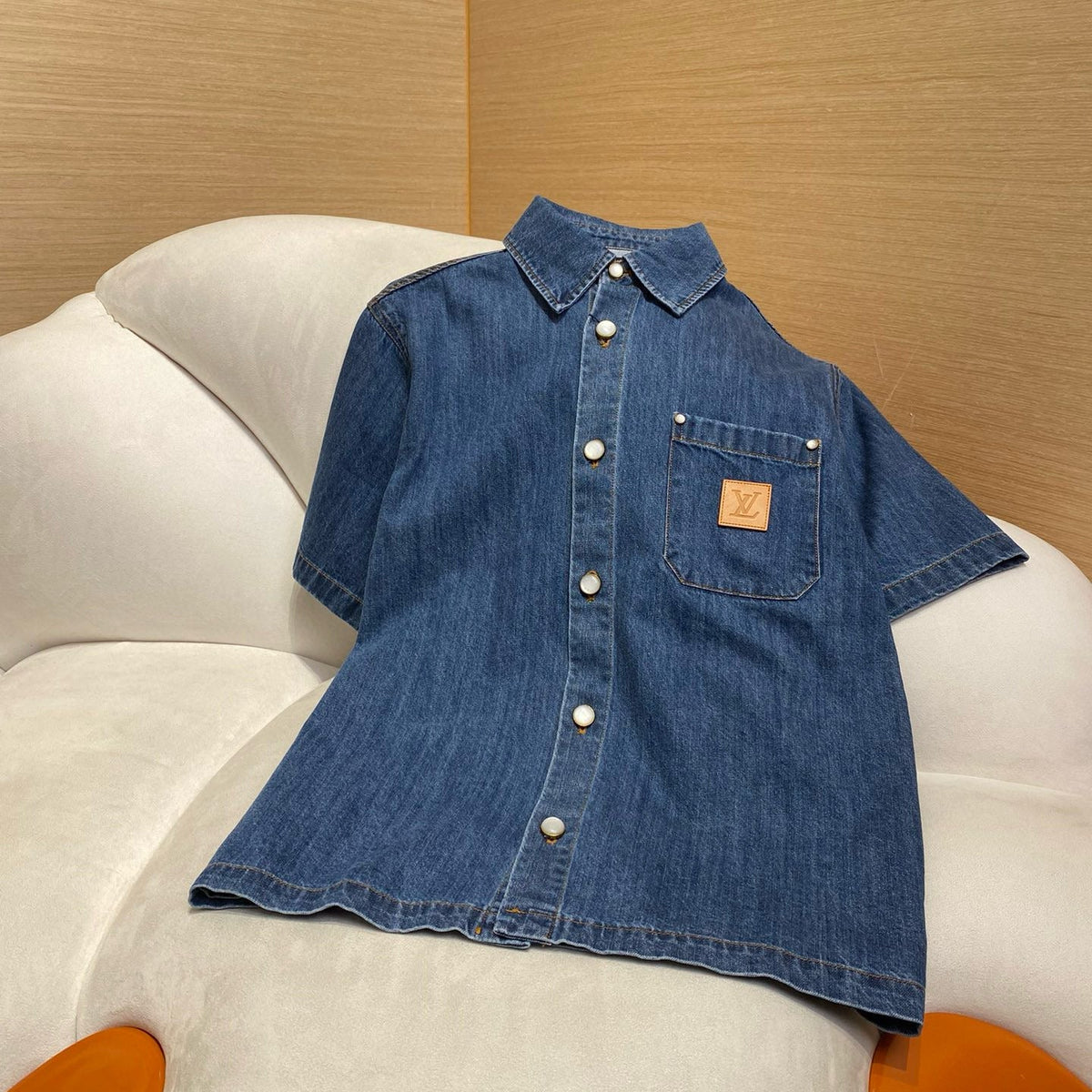 Louis Vuitton Tops- Louis Vuitton Lou Denim Shirt Elegant Everyday Designer Top