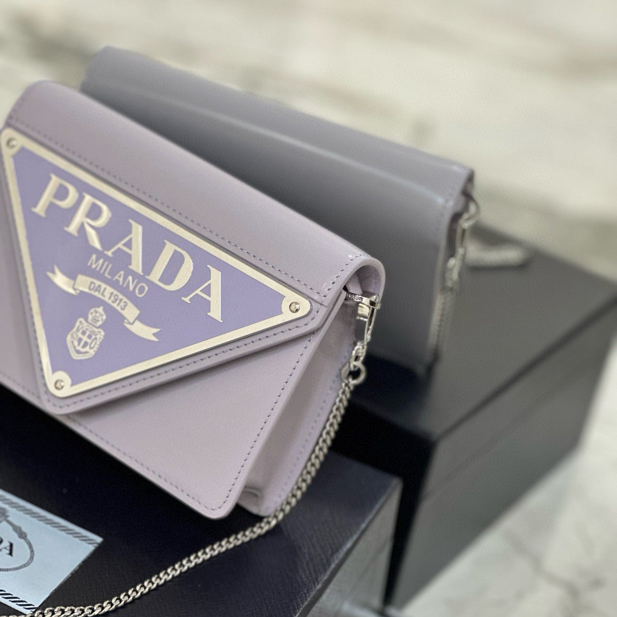 Bags- Pd Triangle Logo Buffed Shoulder Bag Elegant Everyday Designer Handbag