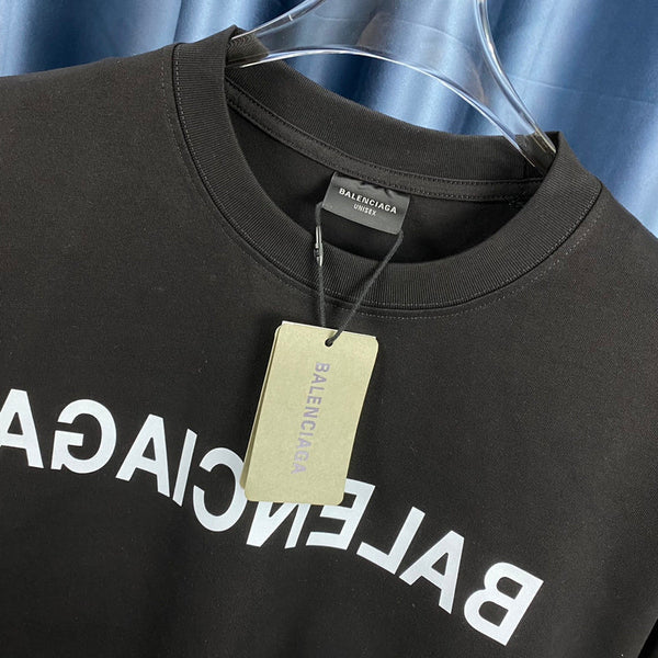Close-up of Balenciaga t-shirt craftsmanship