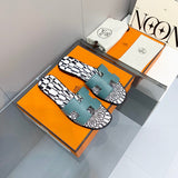 Hermes sandals Style 193 - front view, statement logo accent