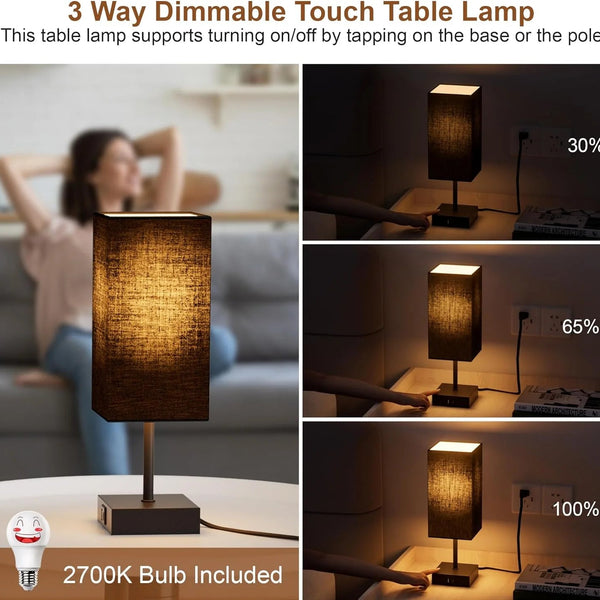 Bedside Table Lamps Set of 2