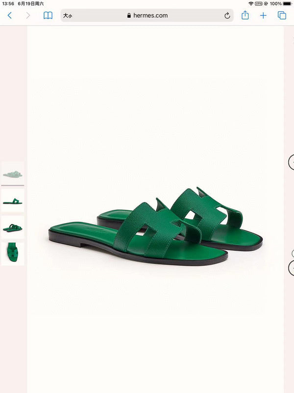 Hermes sandals Style 057 - front view, bold signature style