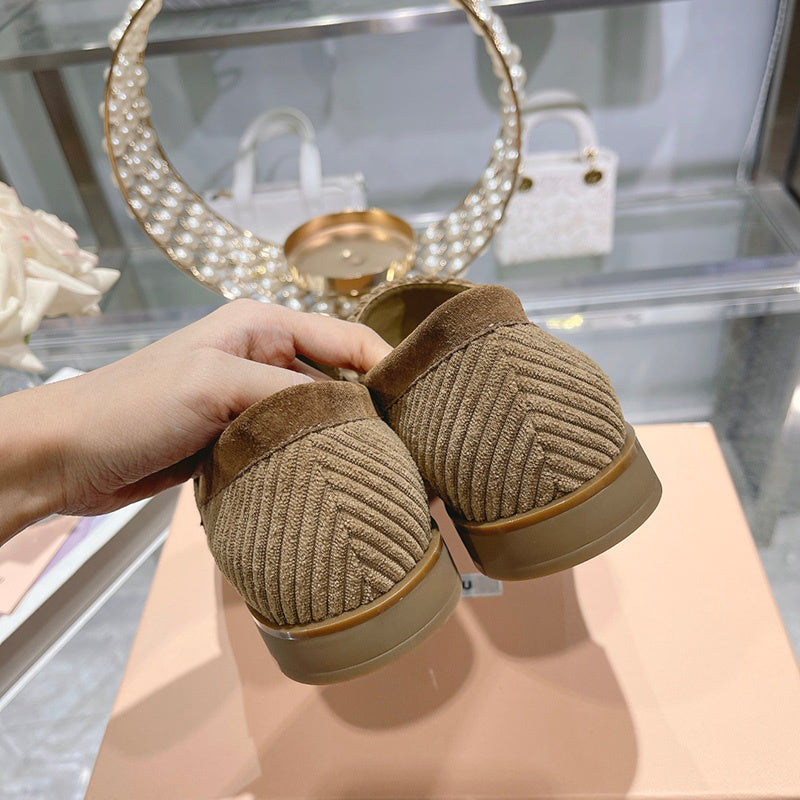 Close-up of Miu Miu shoes craftsmanship