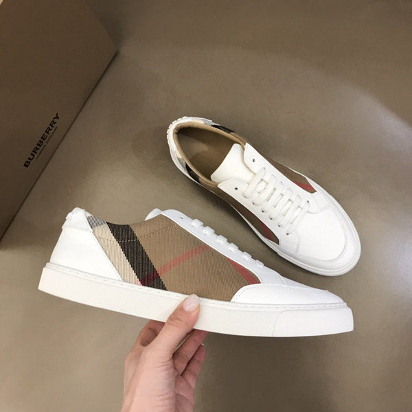 Burberry Chocolate Brown High-Top Sneakers - Front View