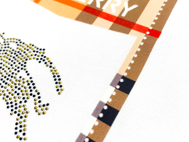 Close-up of Burberry t-shirt craftsmanship
