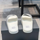 Balenciaga Black Flat Thong Sandals - Back View