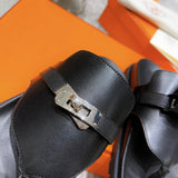 Hermes shoes Style 348 - front view, iconic logo design (alternate angle)